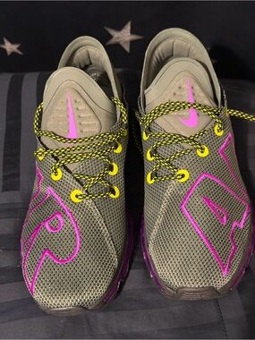 NIKE AIR MAX FLAIR ( GREY/PURPLE ) ( SNEAKERS/RUNNING SHOES SIZE 8 ) AH9711-001